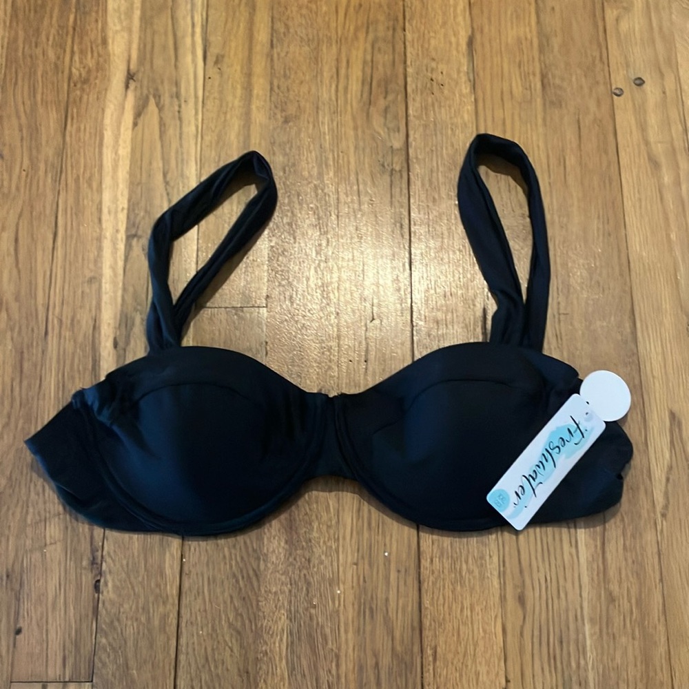 NWT Freshwater Black underwire bra swim top size XXL